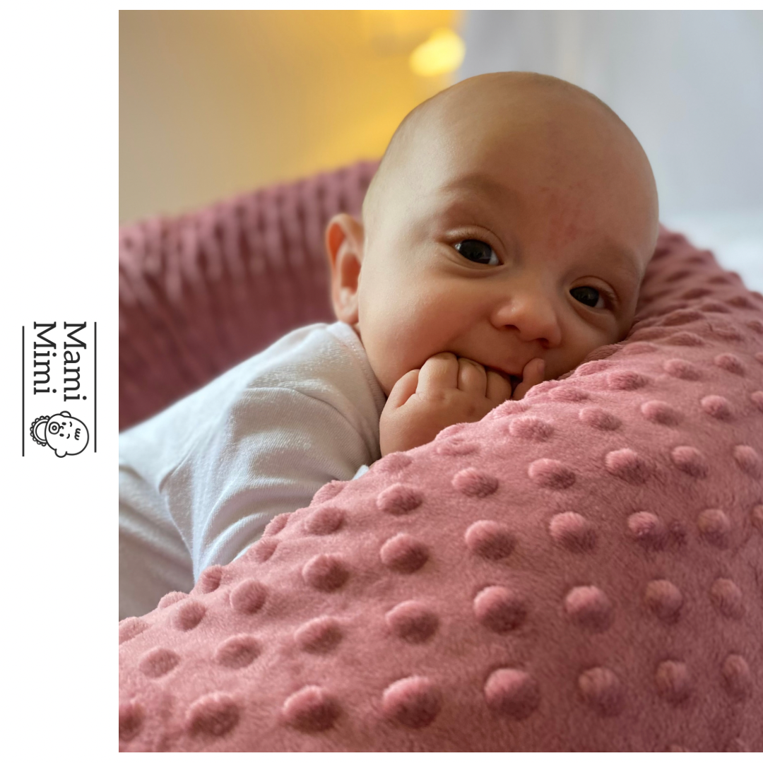 Těhotenský polštář minky starorůžová