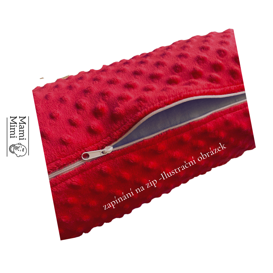 Těhotenský polštář minky tmavě růžová se zipem