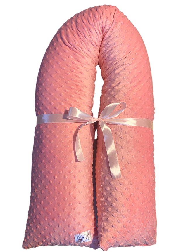Těhotenský polštář minky sladká růžová se zipem
