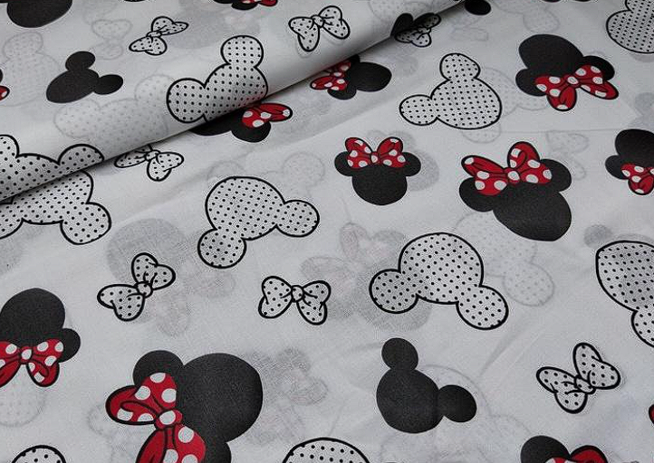 Mickey hlava s červenou mašlí