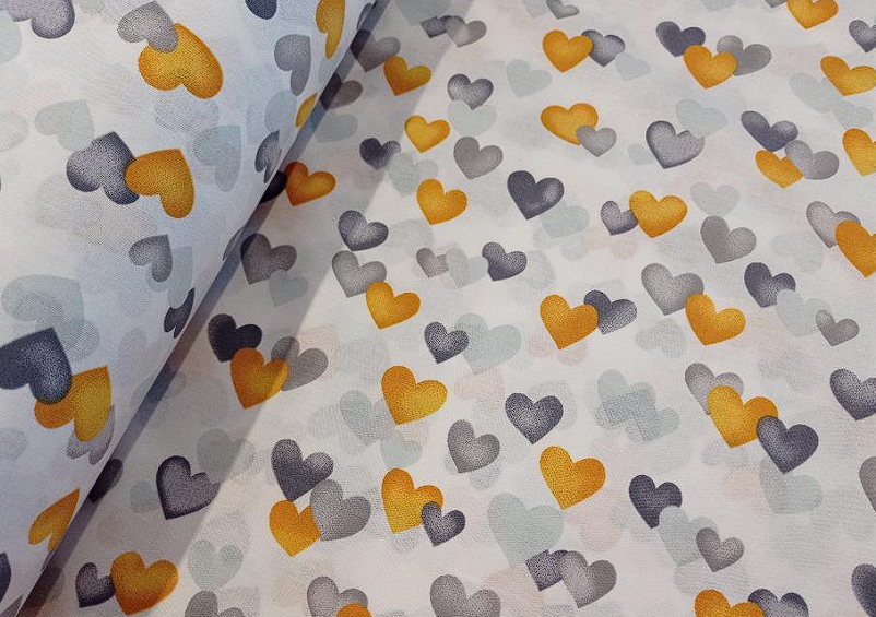 Polštářek srdíčka šedá