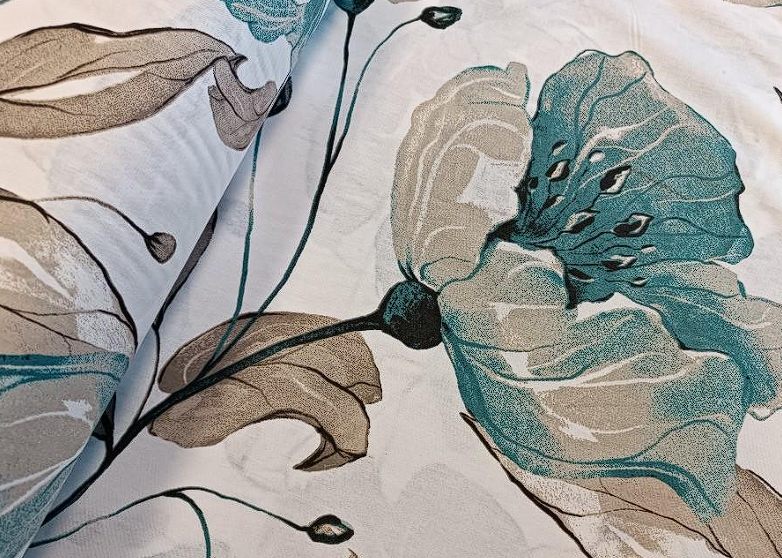 Polštářek obrovské květy modrošedé 