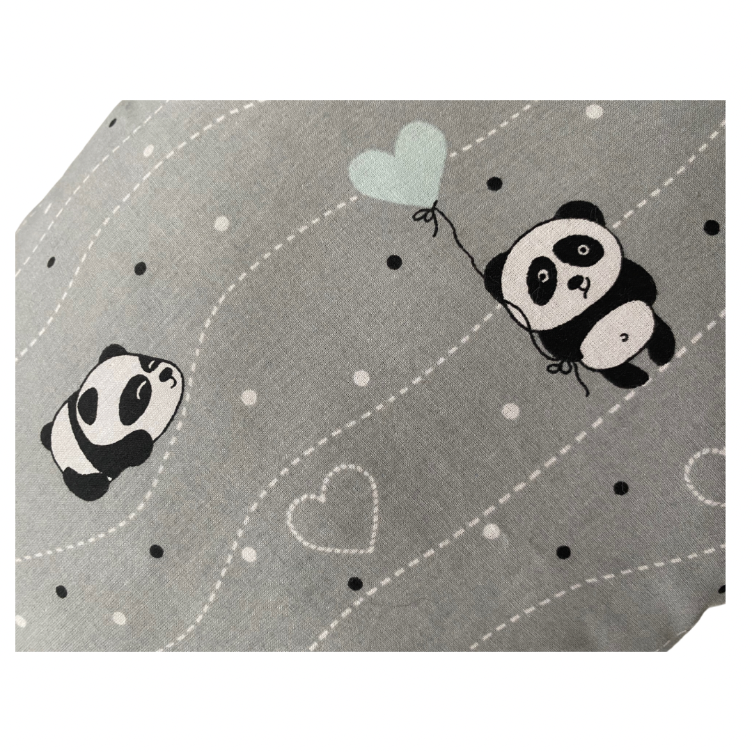 Těhotenský polštář pandy na šedé s mint 