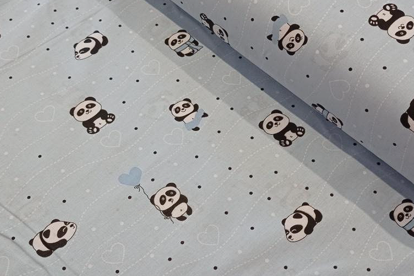 Polštářek obrovské pandy na modré