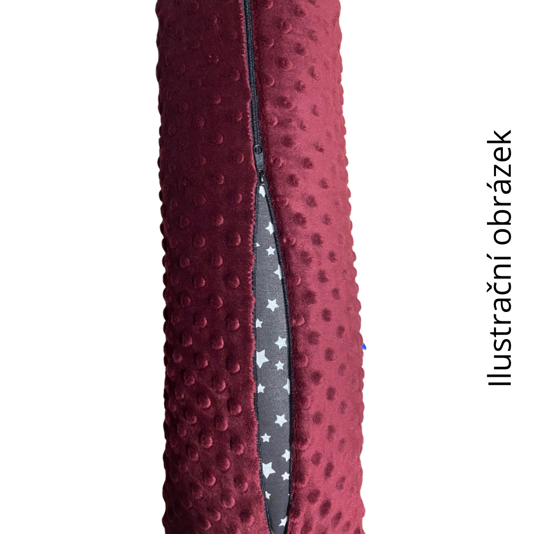 Těhotenský polštář minky vínový se zipem