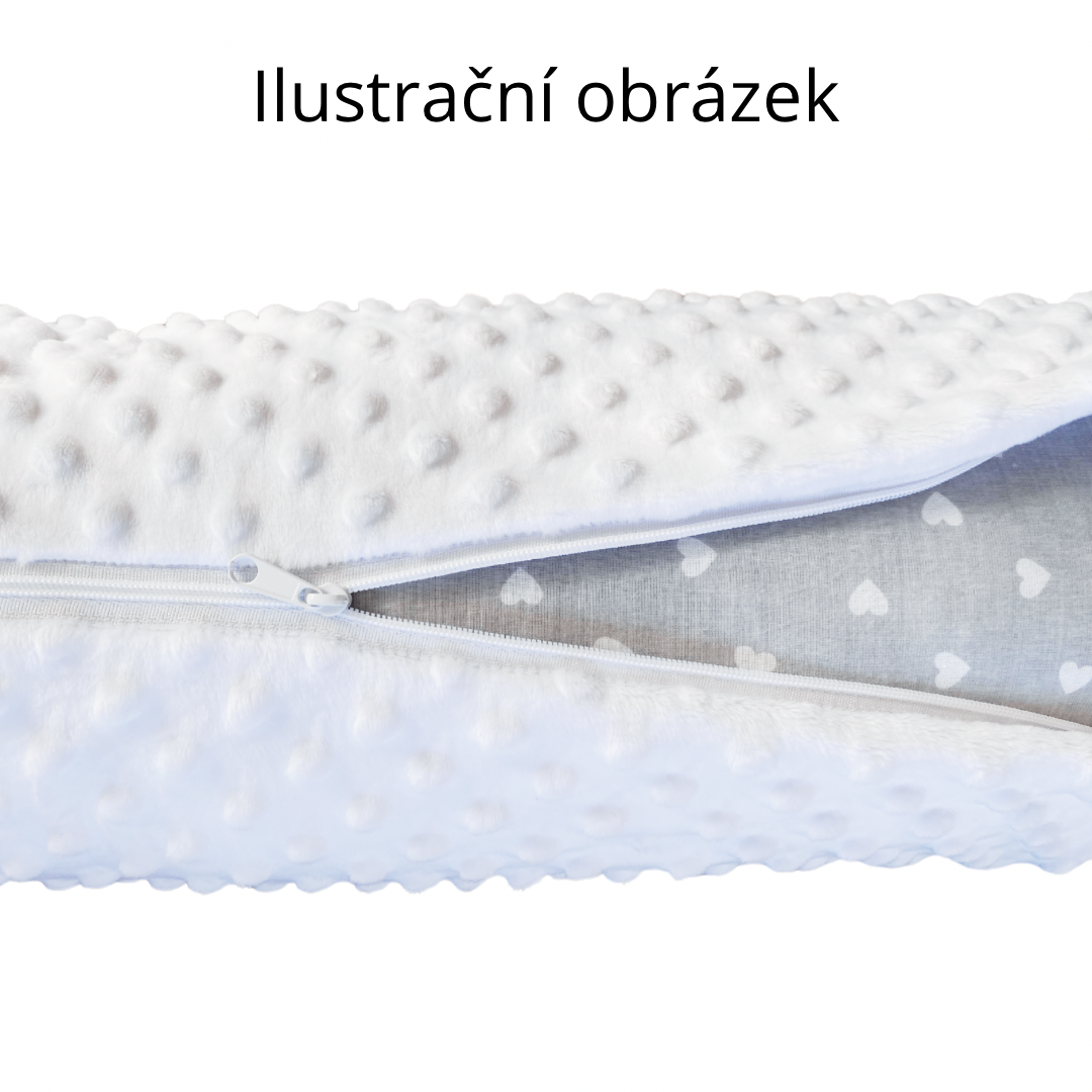 Těhotenský polštář minky bílý se zipem