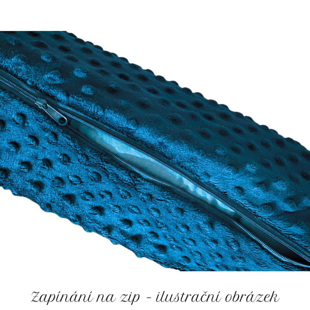 Těhotenský polštář minky petrolejová se zipem