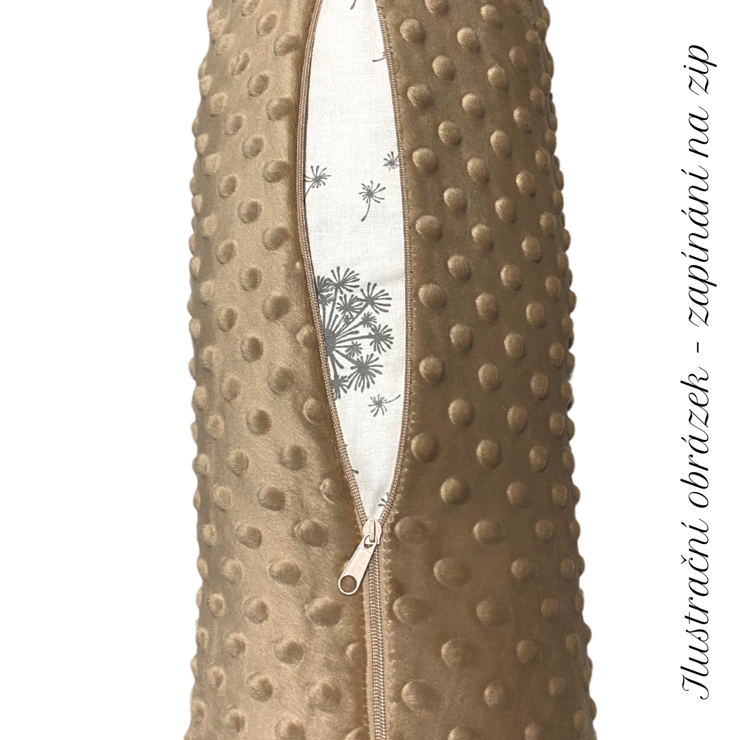 Těhotenský polštář minky béžová se zipem