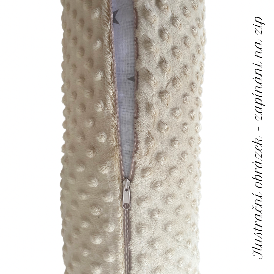 Těhotenský polštář minky sv. béžová se zipem