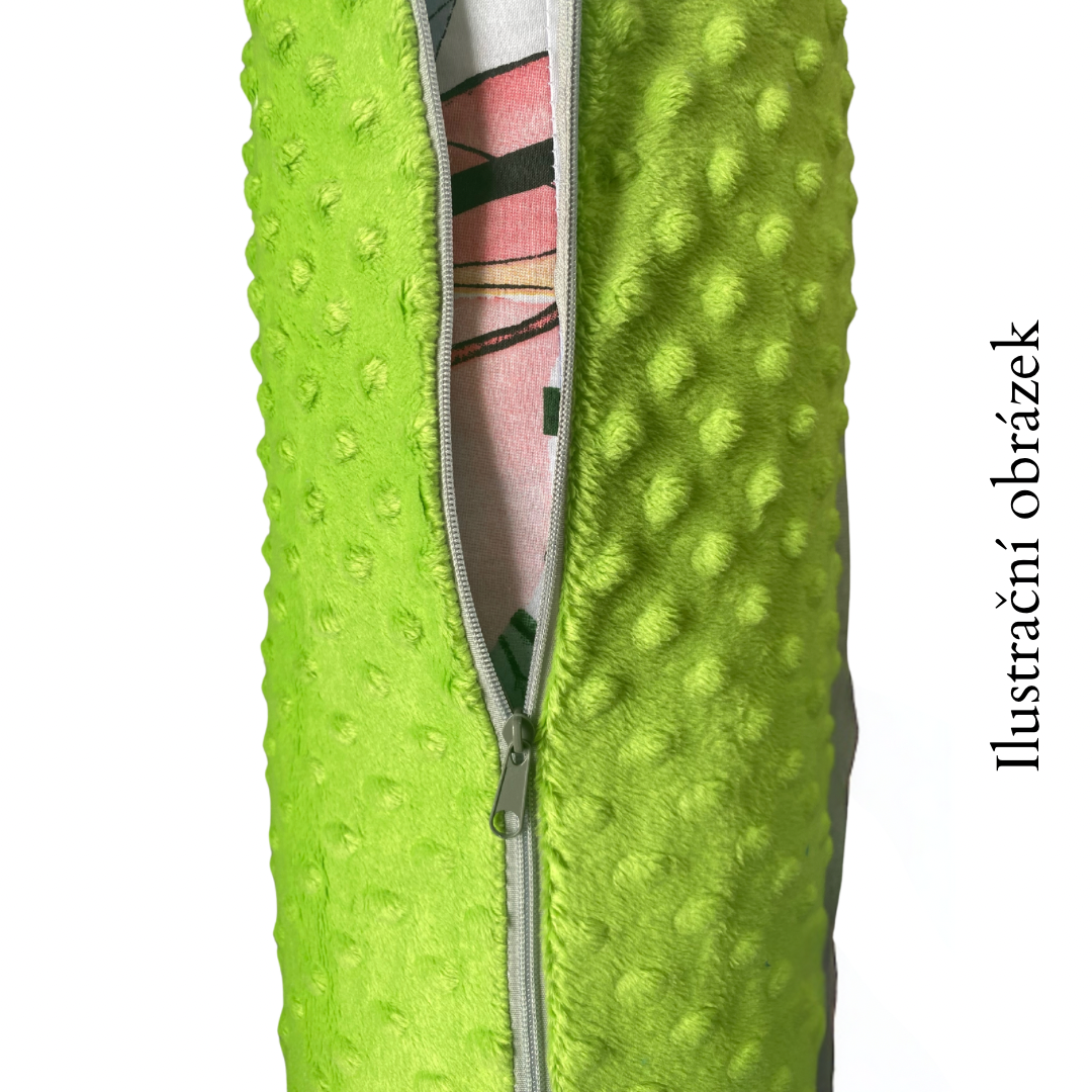 Těhotenský polštář minky zelená se zipem