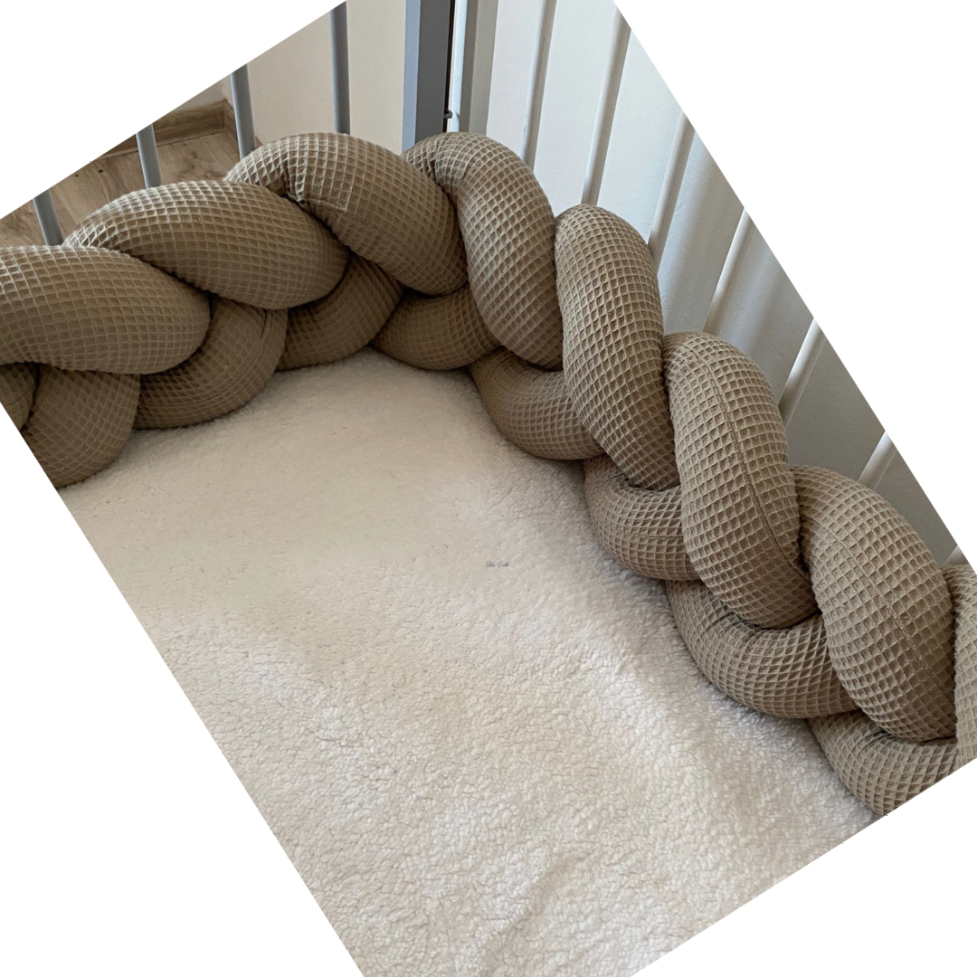 Pletený cop Vafle béžovo-šedé