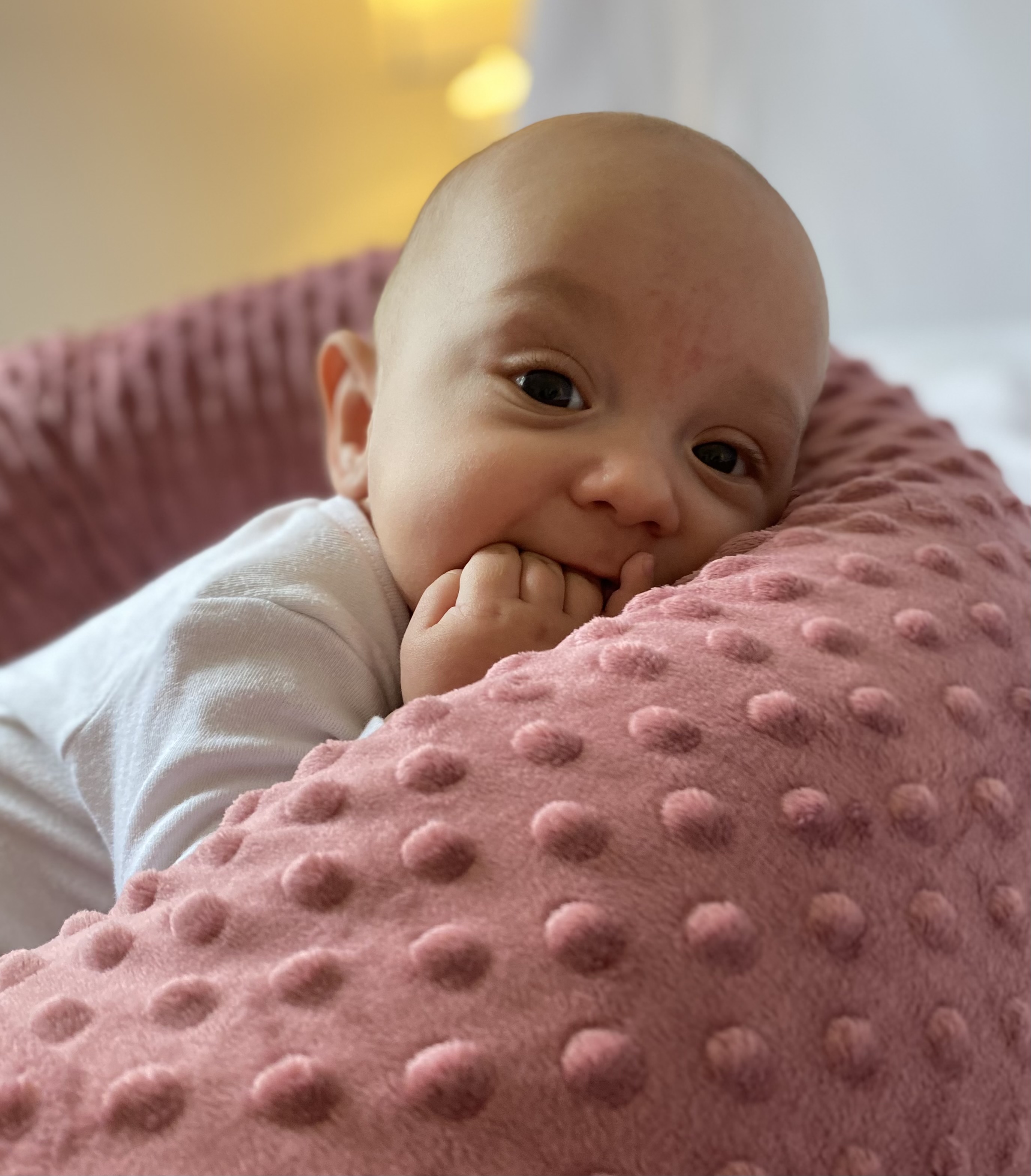 Těhotenský polštář minky starorůžový se zipem