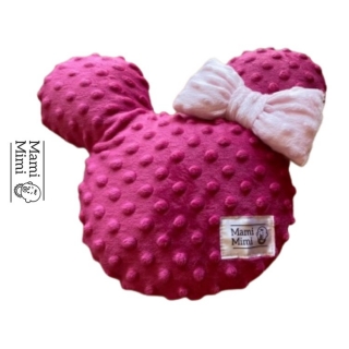 Mickey hlava minky s mašlí fuchsiová růžová 