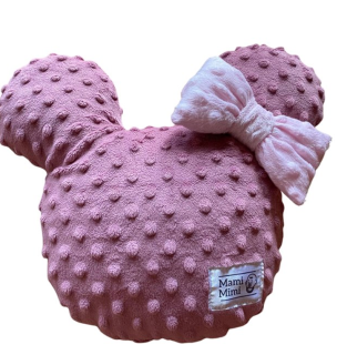 Mickey hlava minky s mašlí starorůžová