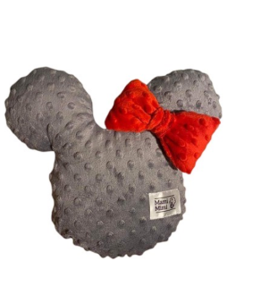 Mickey hlava minky s mašlí šedá