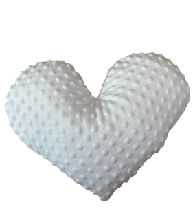Minky polštářek srdce bílý