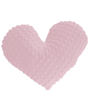 Minky polštářek srdce sv. růžová