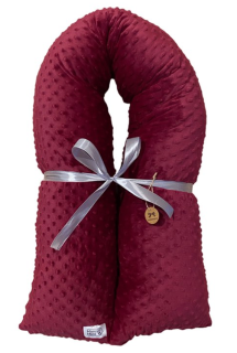 Těhotenský polštář minky vínová