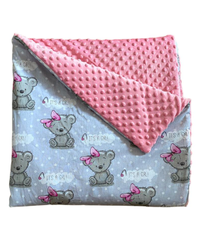 Oboustranná dečka Medvídek Girl na šedé