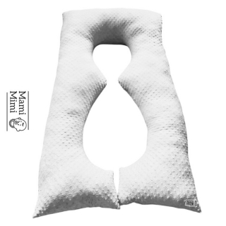 Těhotenský polštář minky bílá