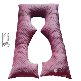 Těhotenský polštář minky starorůžová