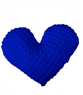 Minky polštářek srdce královská modrá