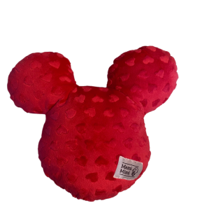 Mickey hlava minky růžová srdíčka