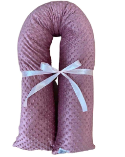 Těhotenský polštář minky starorůžová