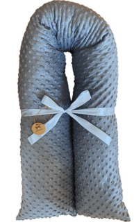 Těhotenský polštář minky šedý se zipem