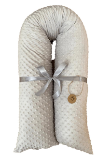 Těhotenský polštář minky stříbrná se zipem