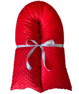 Těhotenský polštář minky červený se zipem