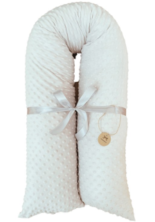 Těhotenský polštář minky bílý se zipem