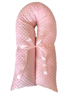 Těhotenský polštář minky sv. růžový se zipem