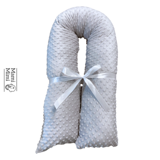 Těhotenský polštář minky sv. šedý se zipem