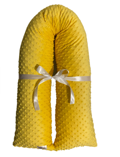 Těhotenský polštář minky žlutý se zipem