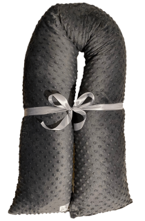 Těhotenský polštář minky tmavě šedá  se zipem