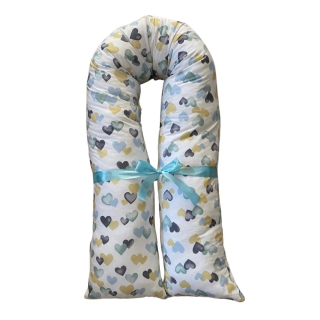 Těhotenský polštář srdíčka mentolová