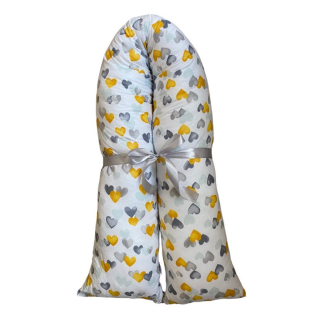 Těhotenský polštář srdíčka šedá