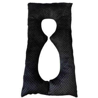 Těhotenský polštář minky černá