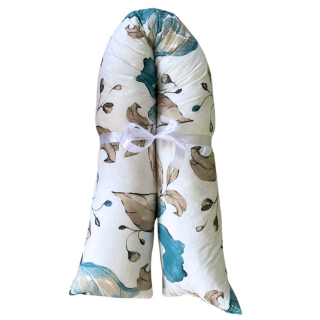 Těhotenský polštář obrovské květy modrošedé 