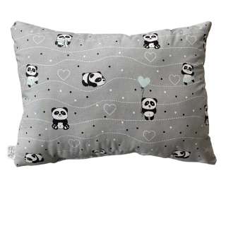 Polštářek obrovské pandy na šede s mint