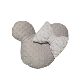 Mickey hlava minky s mašlí sv. šeda