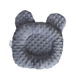 Podhlavníček do postýlky minky šedý