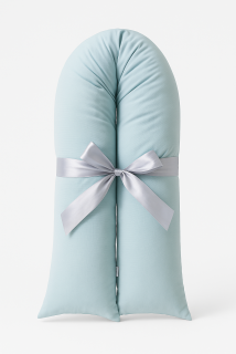 Těhotenský polštář samet velvet baby blue se zipem