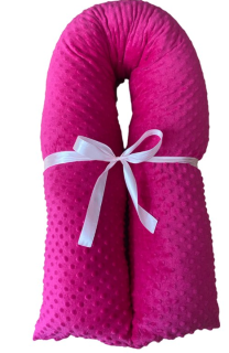 Těhotenský polštář minky fuchsiová růžová