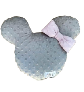 Mickey hlava minky s mašlí sv. šedá 