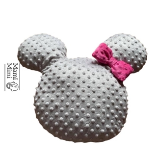 Mickey hlava minky s mašlí šedá
